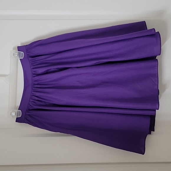 J. Crew Size 0 Purple 100% Cotton Lined Full Skirt, Midi Length, Exc. Used Cond. - Picture 1 of 11